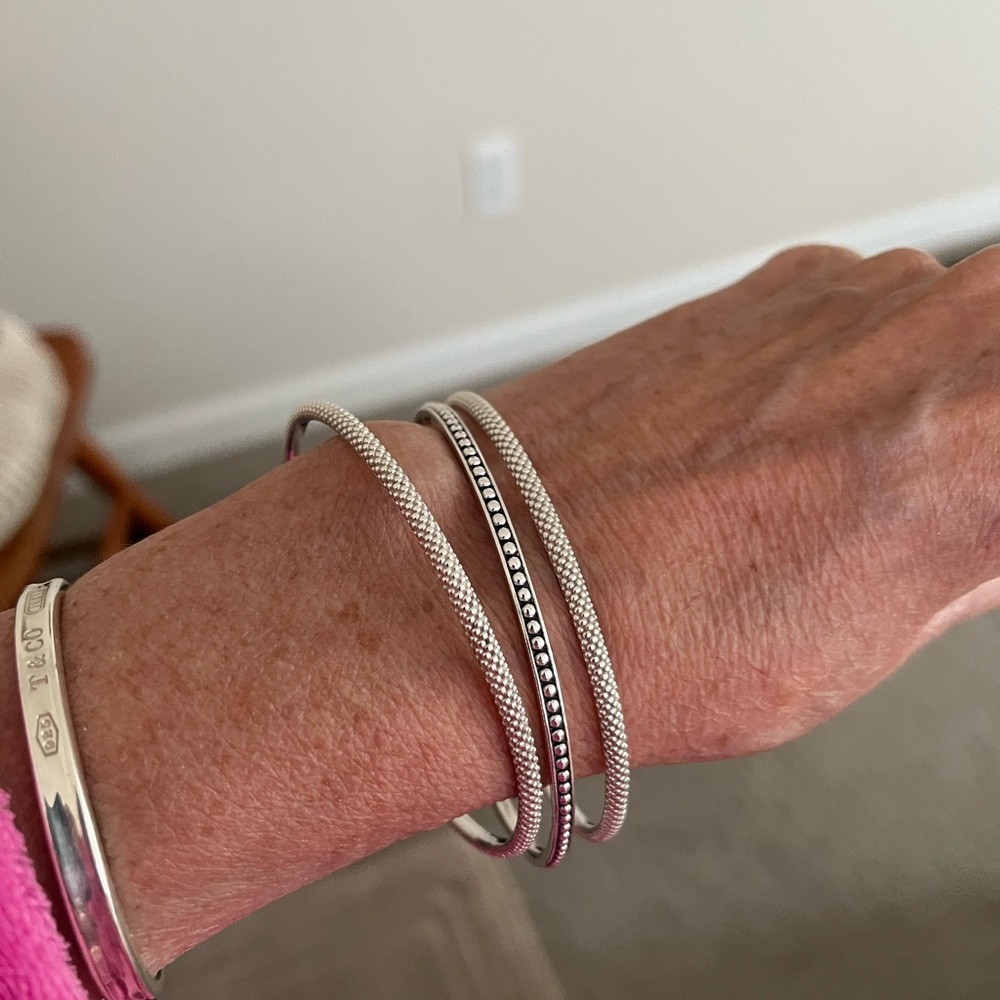 LAGOS Caviar Sterling Silver Three Bangle Set - Picture 2 of 16